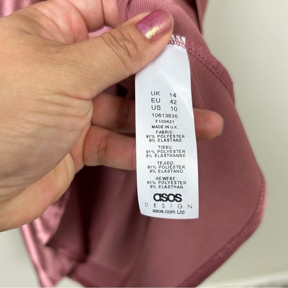 ASOS Design Maternity Stretch Satin wrap midi dress size: 10 - Picture 4 of 15